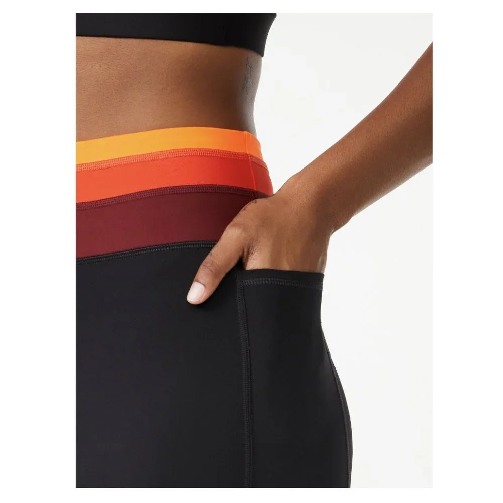 NWT Love & Sports Women's Bike Shorts with Striped Waistband